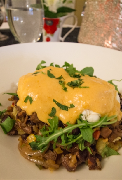 Braised Beef Hash with Chipotle Hollandaise Sauce