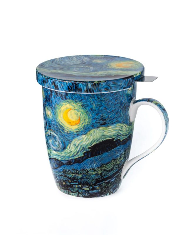 McIntosh: Van Gogh Starry Night Tea Mug w/ Infuser & Lid