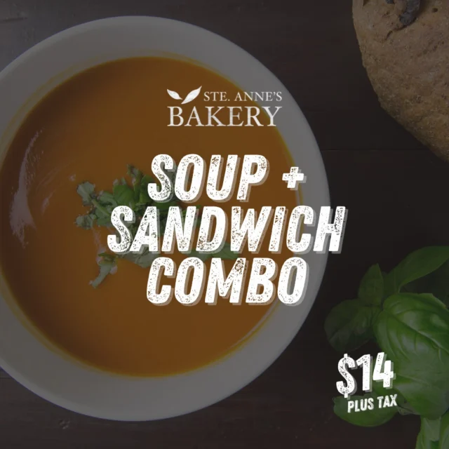 Warm up this fall with our daily soups, inspired by the season!  From comforting carrot ginger to rich butternut squash and hearty chili, each bowl is made fresh and gluten-free. Perfect for pairing with our delicious sandwiches or enjoying on its own!Join us at Ste. Annes Bakery to savour the flavours of the season! Open daily 6 AM - 7PM#soupoftheday #soupson #soupseason #glutenfreegoodness