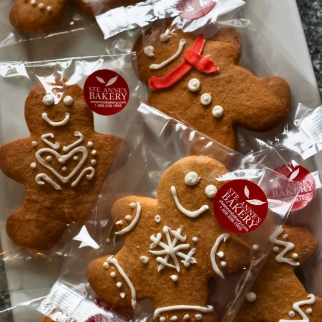 Our gluten-free gingerbread men are as unique as snowflakes and just as magical.  Each one is individually wrapped, making them perfect stocking stuffers or festive little surprises. Grab yours at Ste. Annes Bakery today before theyre gone 