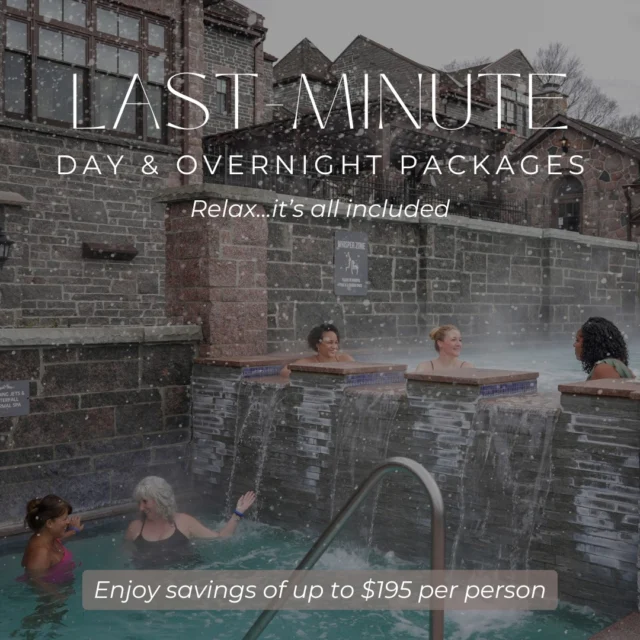 This January, escape to a peaceful winter retreat with our last-minute day and overnight packages. Cozy up in our heated outdoor gazebos, soak in outdoor hydrotherapy pools, enjoy the eucalyptus steam room and wander snow-covered trails. With wellness classes, hearty meals and spa treatments included, everything you need for a refreshing reset is right here. Link in bio or call 1-888-346-6772